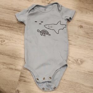 Carter's Blue Shark Graphic Onesie 6 Months